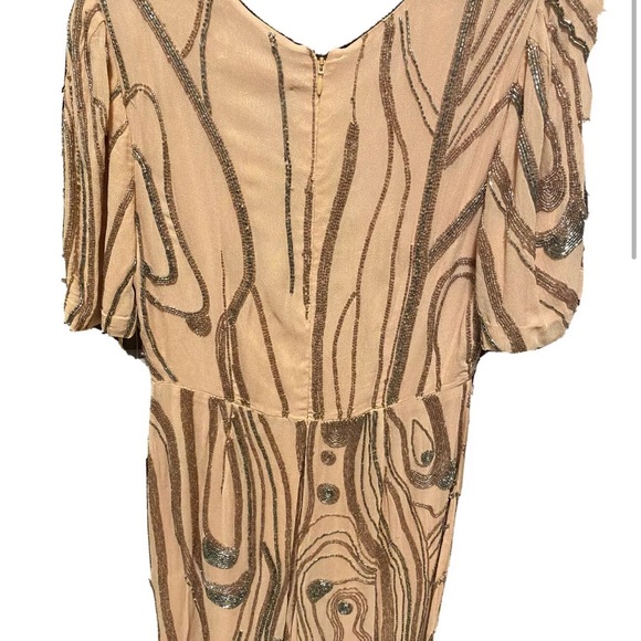 Free People Stone River Beaded Romper in Pink Champagne Size 2 - Picture 4 of 7